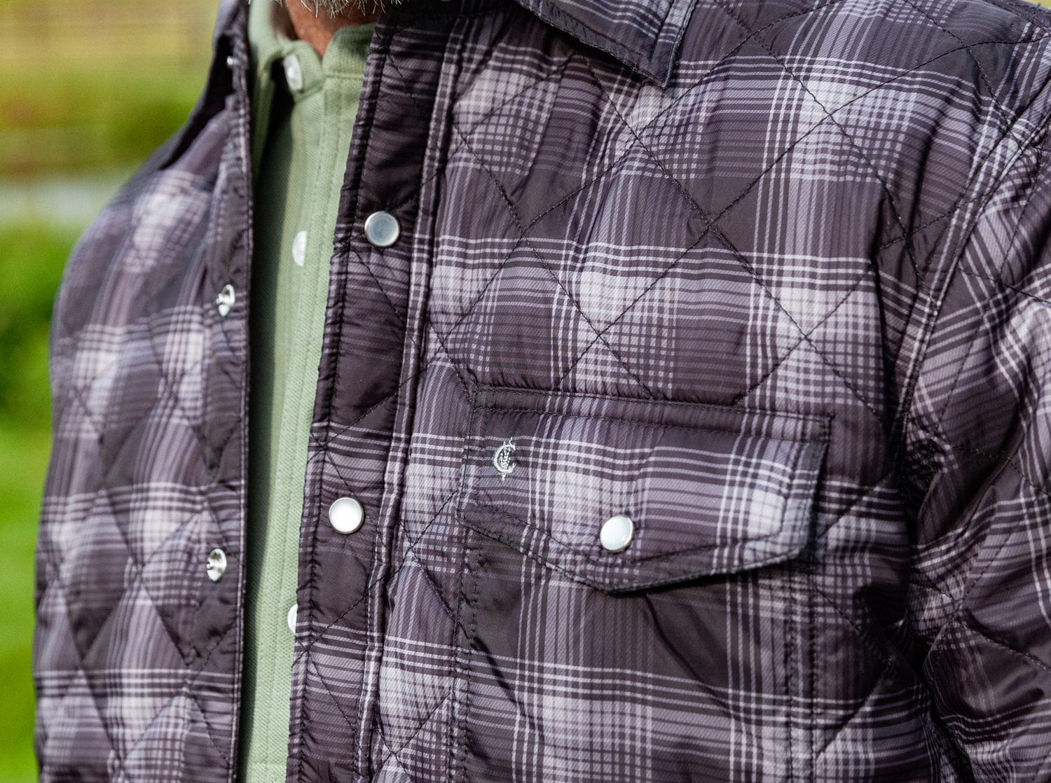 Quilted Shacket - Alamo Plaid - Black - Secondary