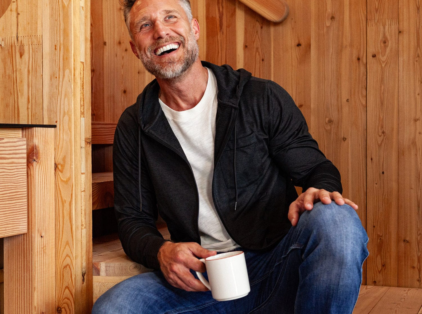 Lounge Zip-Up Hoodie - Black