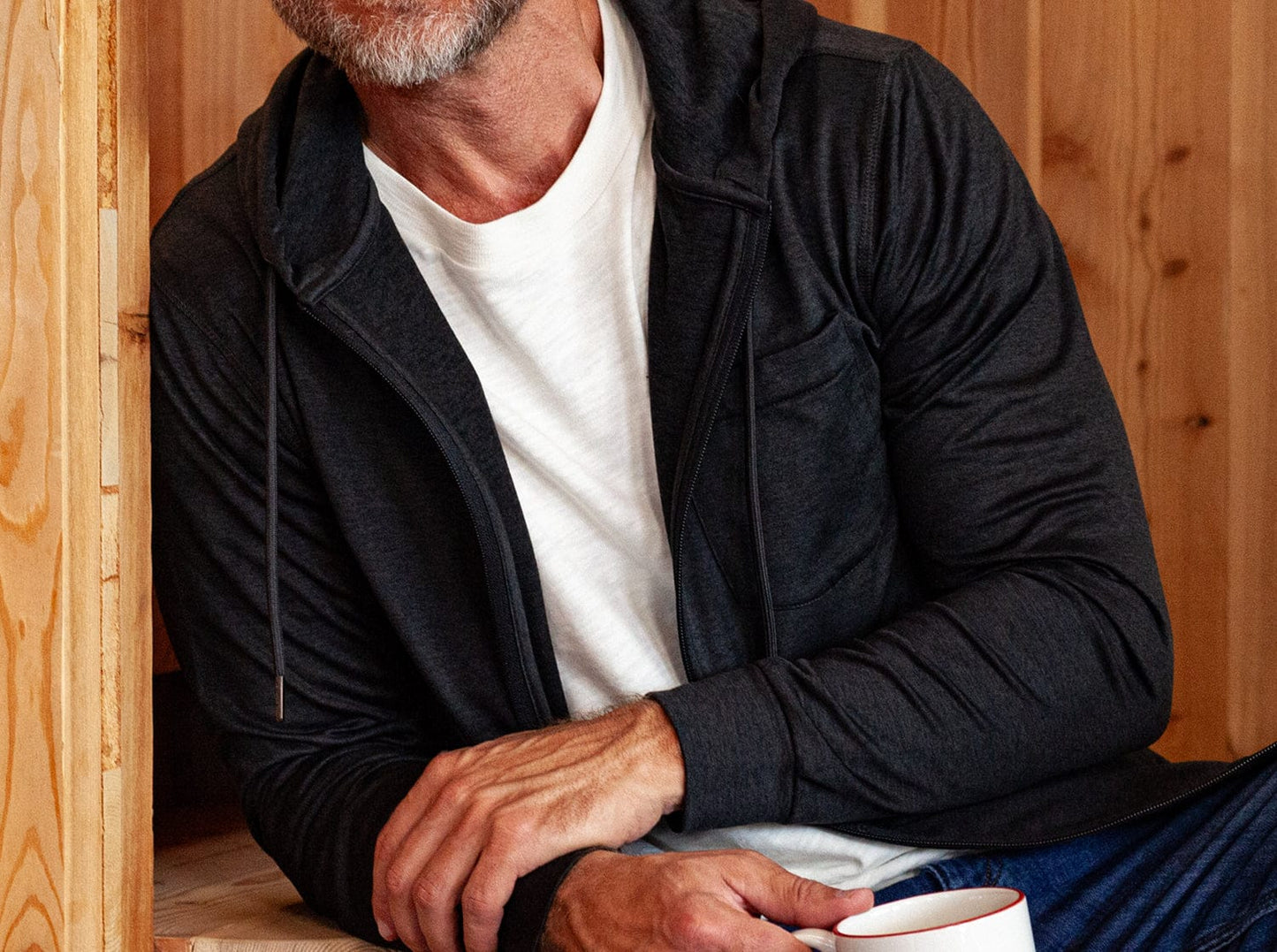 Lounge Zip-Up Hoodie - Black