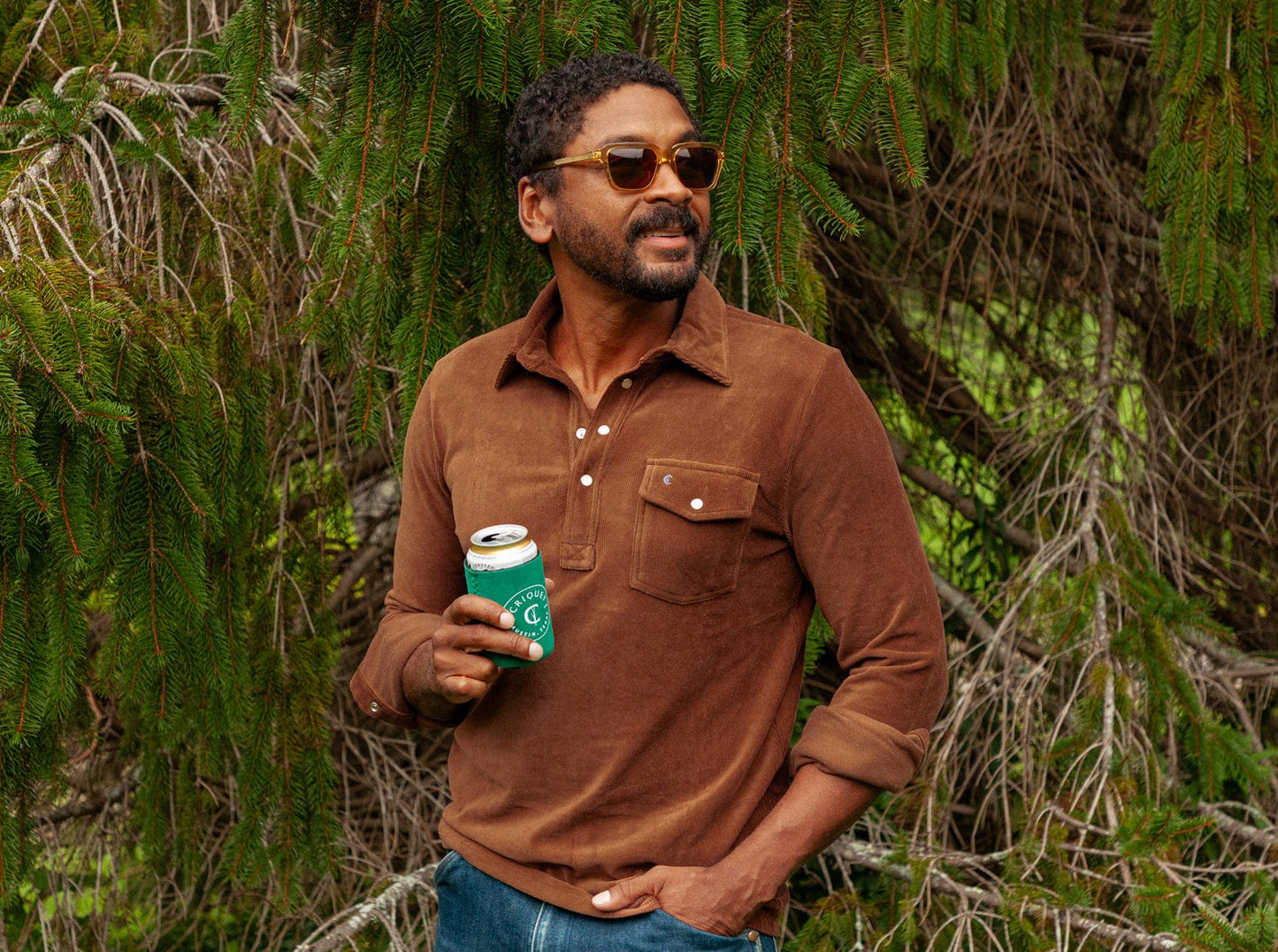 Velour Long Sleeve Players Shirt - Toffee