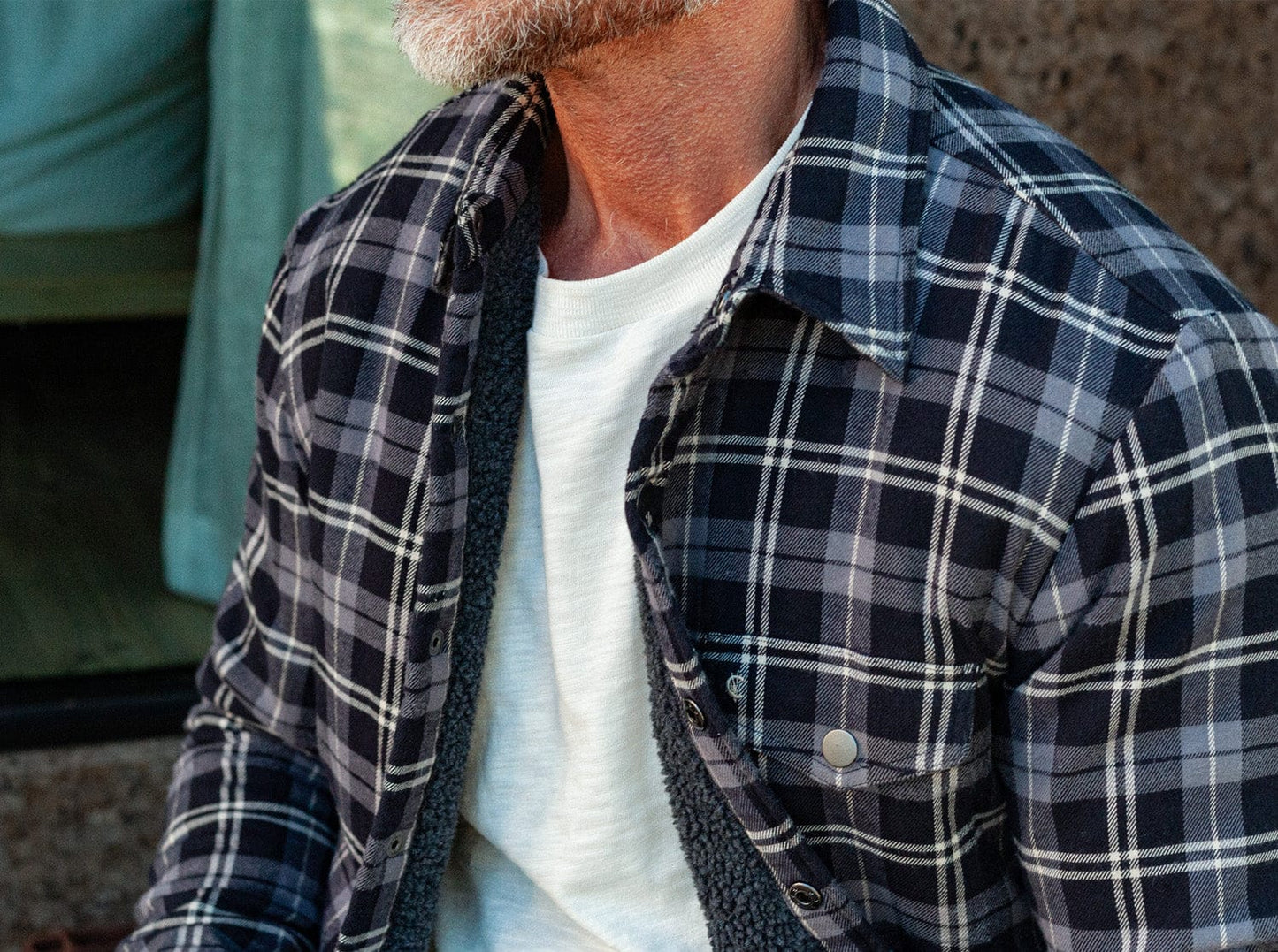 Sherpa Shacket - Black Plaid