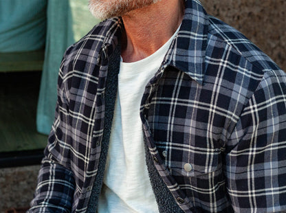 Sherpa Shacket - Black Plaid