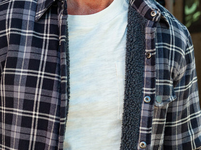 Sherpa Shacket - Black Plaid