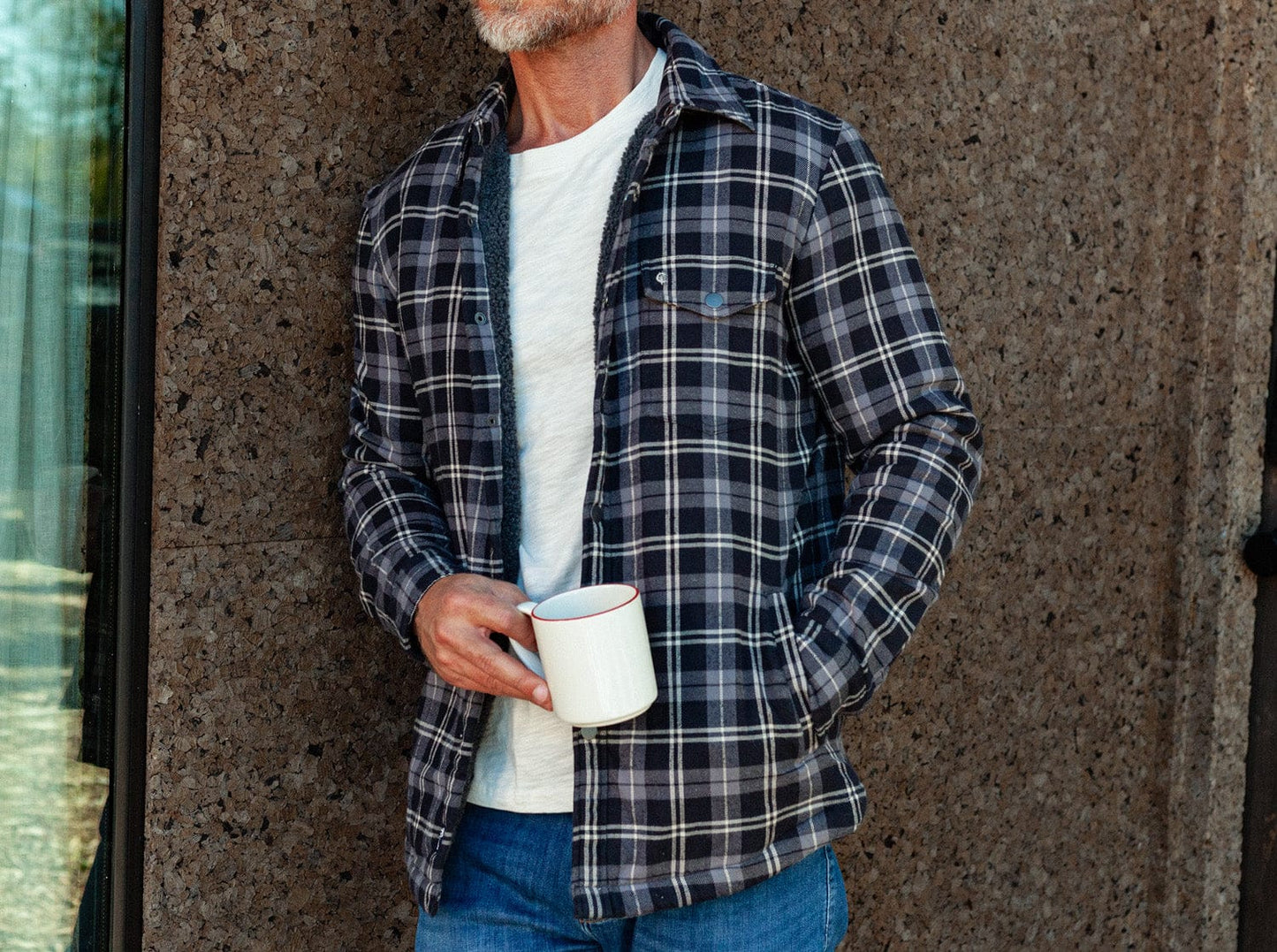 Sherpa Shacket - Black Plaid