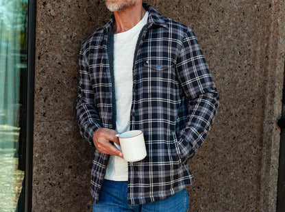 Sherpa Shacket - Black Plaid