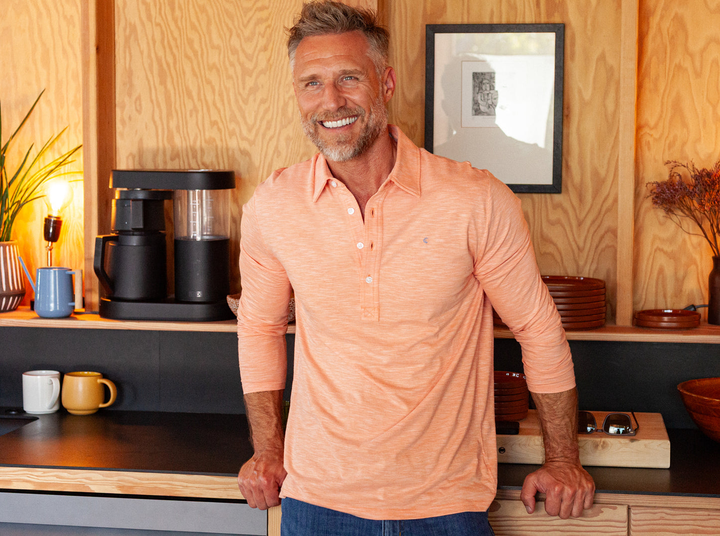 brrr° Long Sleeve Range Polo - Shell Phone