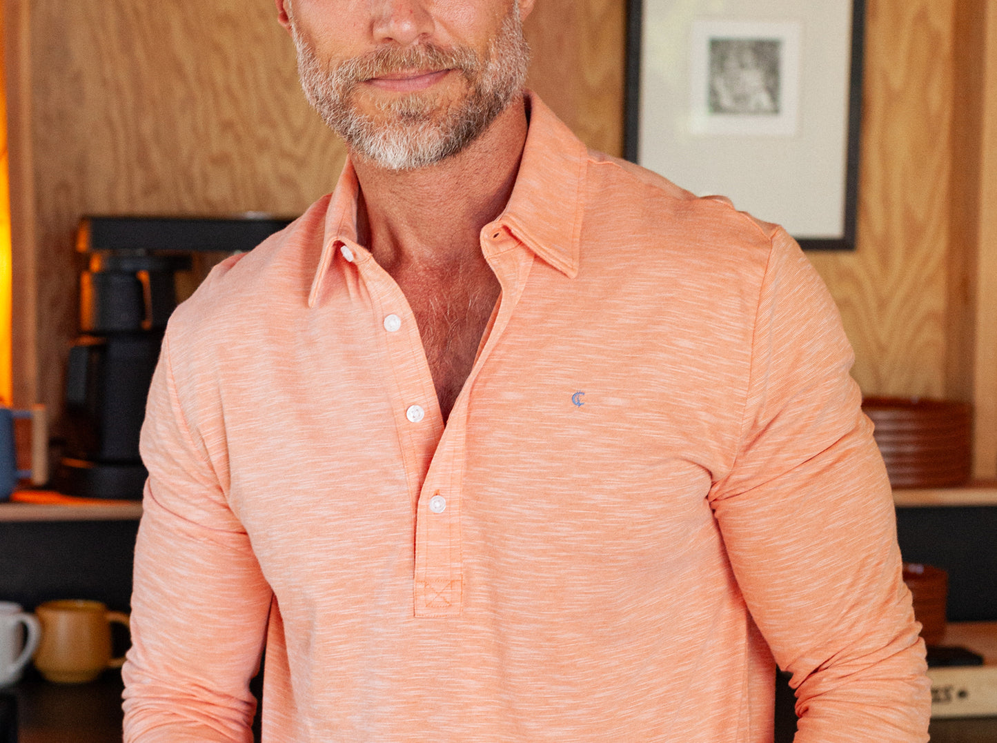 brrr° Long Sleeve Range Polo - Shell Phone