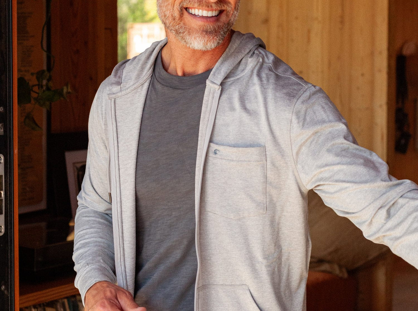 Lounge Zip-Up Hoodie - Light Gray