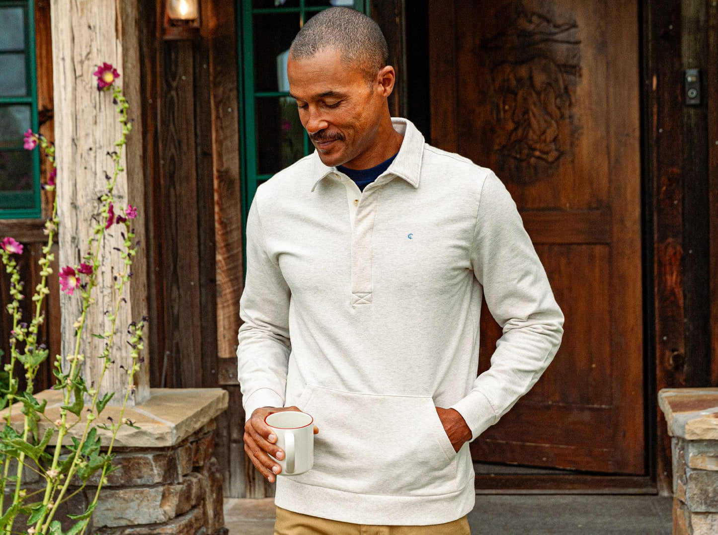 Collared Sweatshirt - Heather Oatmeal