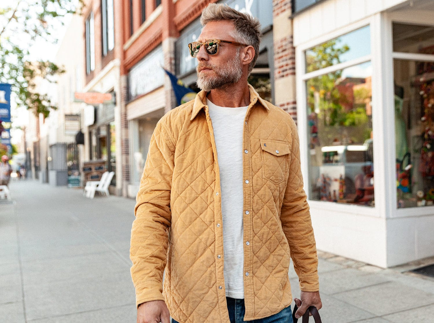 Corduroy Quilted Shacket - Camel