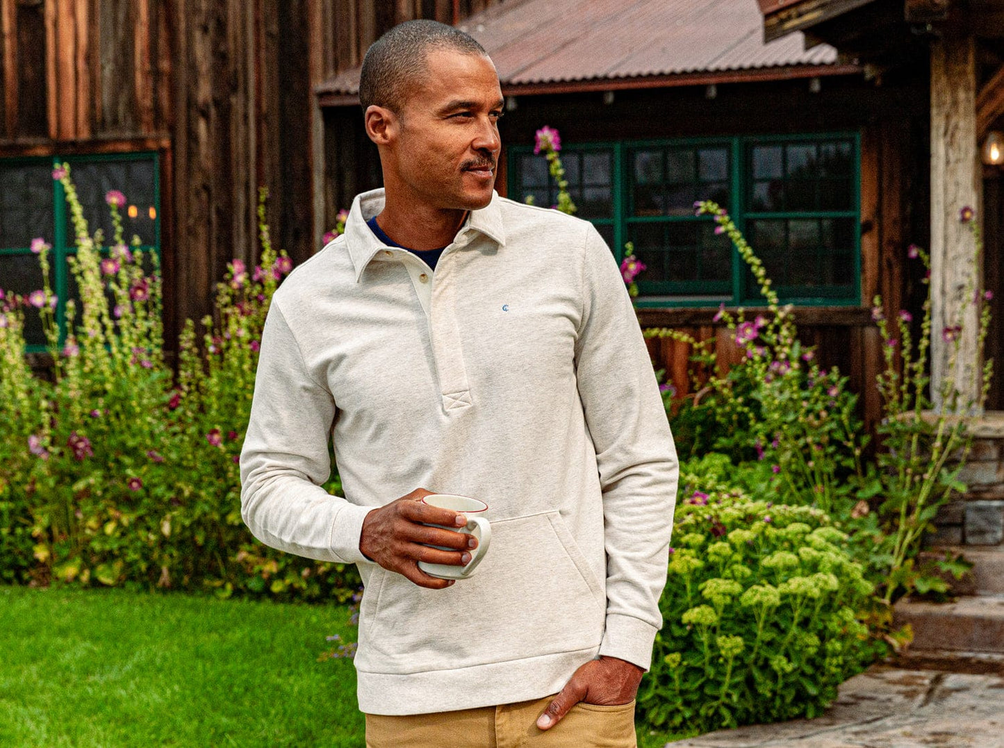 Collared Sweatshirt - Heather Oatmeal