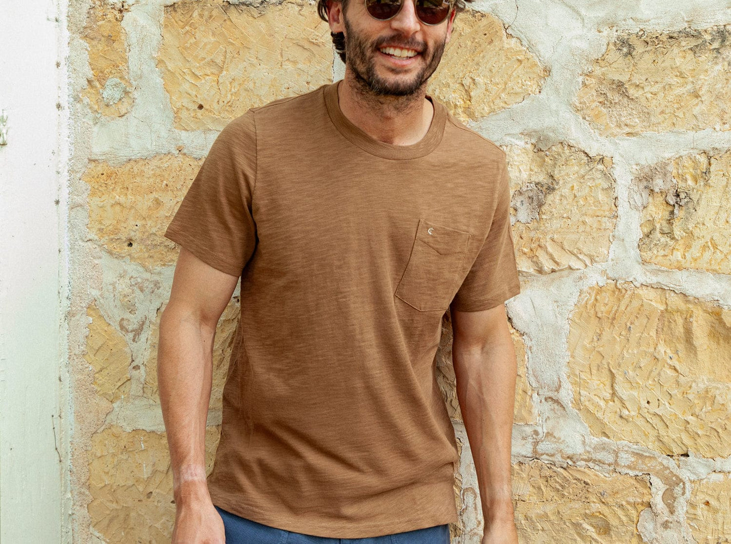 Slub Cotton Pocket T-Shirt - Cedar