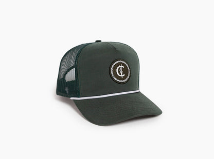 Classic Trucker Hat - Grassy C Chainstitch Patch - Peached Green