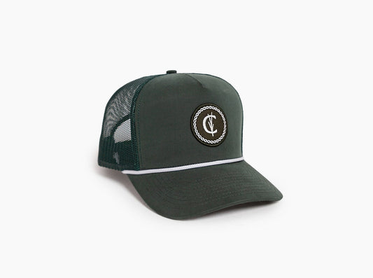 Classic Trucker Hat - Grassy C Chainstitch Patch - Peached Green