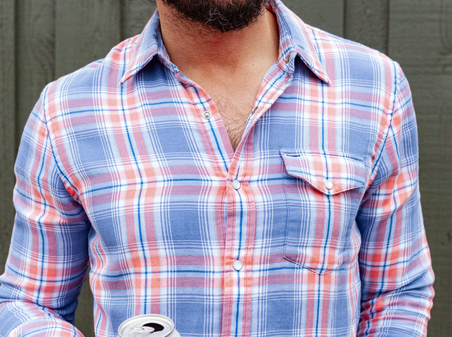 Double Cloth Flannel Pearl Snap - Sunset