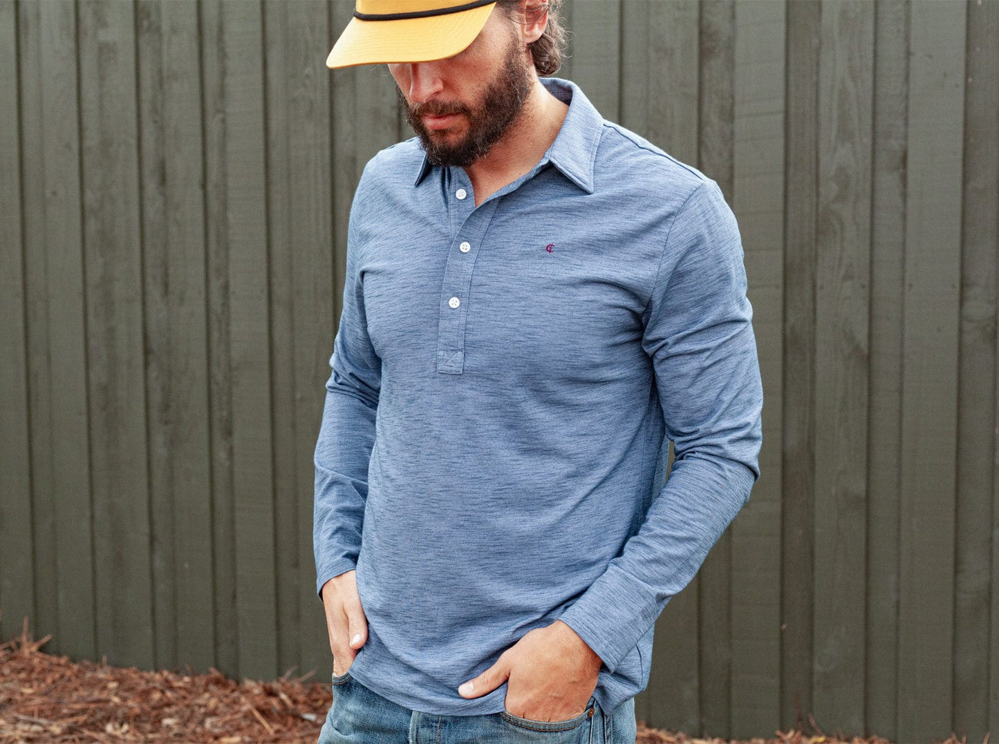 brrr° Long Sleeve Range Polo - Riviera