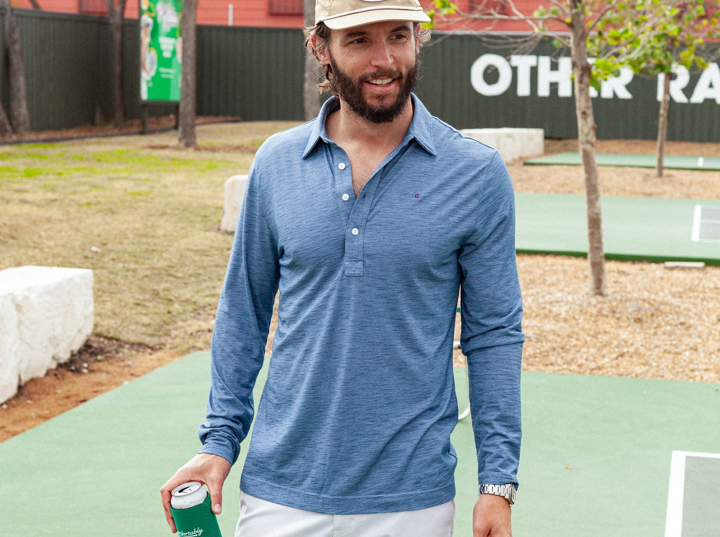 brrr° Long Sleeve Range Polo - Riviera