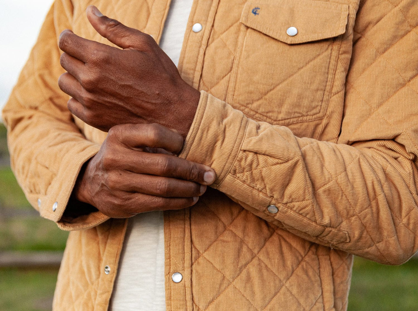 Corduroy Quilted Shacket - Camel
