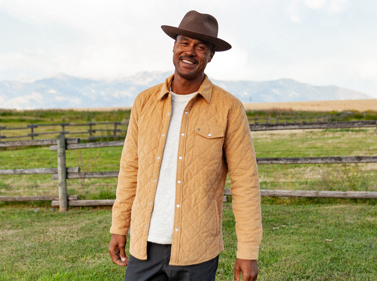 Corduroy Quilted Shacket - Camel