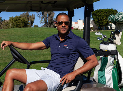 Auburn University - Coach's Performance Players Shirt - Interlock - Navy