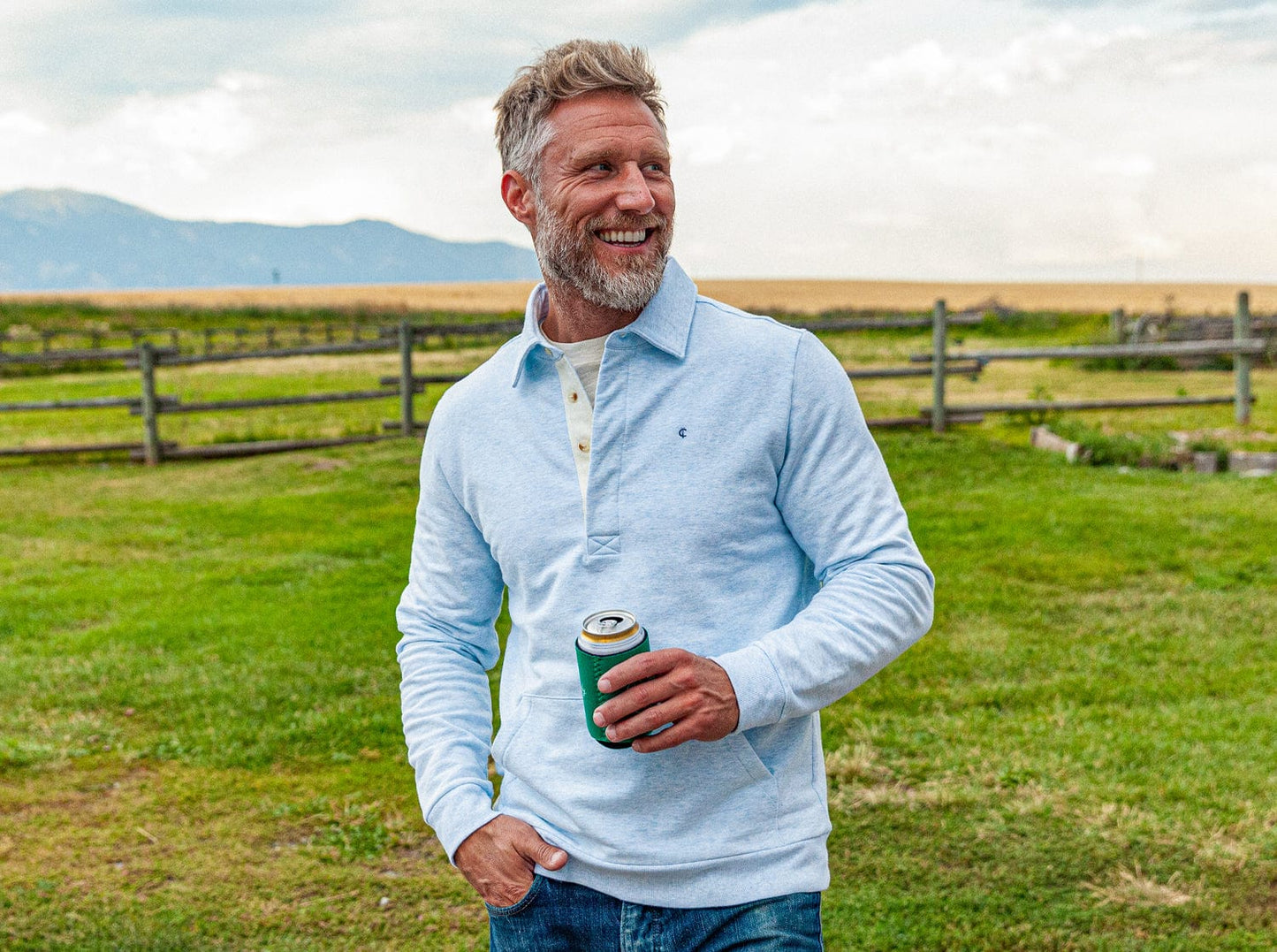 Collared Sweatshirt - Heather Ice