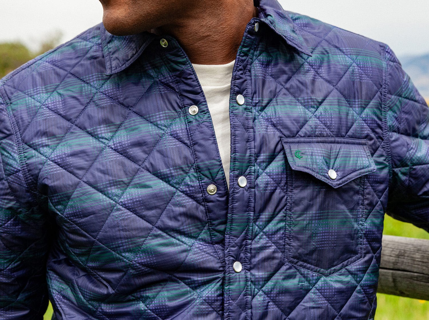 Quilted Shacket - Alamo Plaid - Navy - Secondary