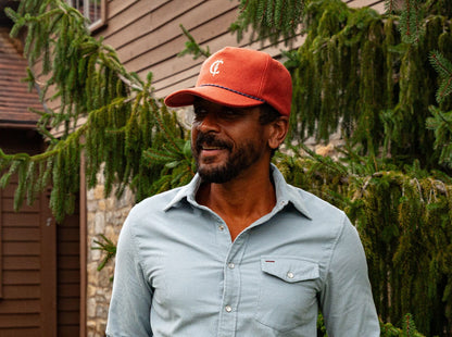 Throwback Hat - Grassy C with Multi Rope - Rust Wool