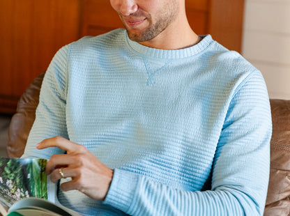Quilted Crew Sweatshirt - Sky