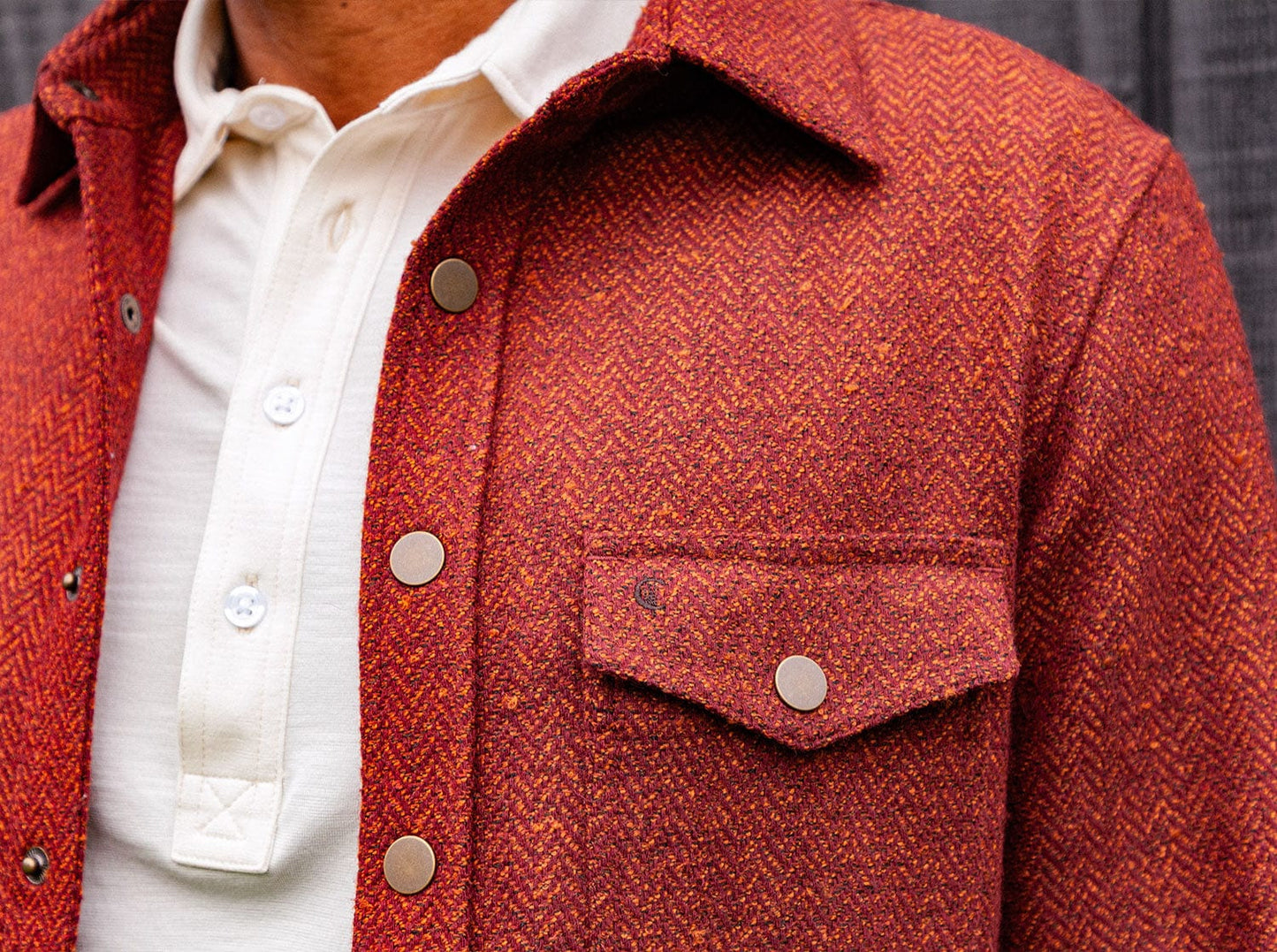 Herringbone Shacket - Ember