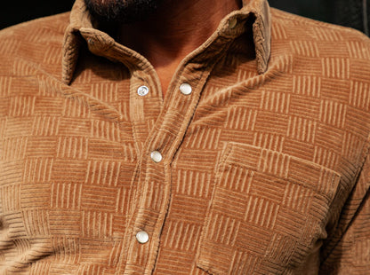 The Velour Pearl Snap - Jacquard - Whiskey