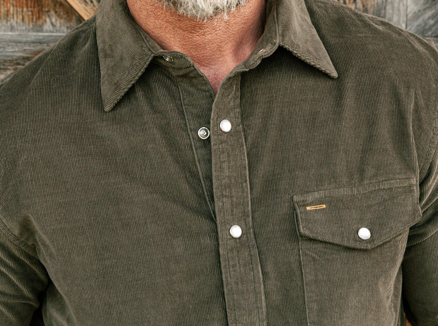 Corduroy Pearl Snap - Armadillo