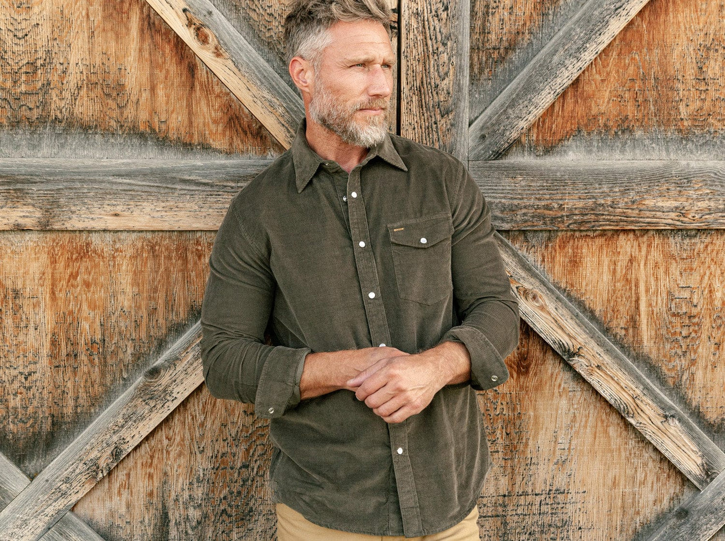 Corduroy Pearl Snap - Armadillo