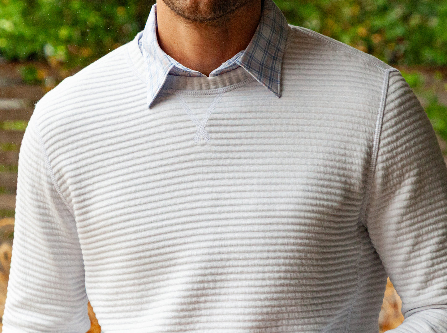 Quilted Crew Sweatshirt - Off-White