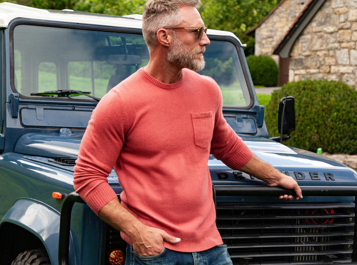 Legacy Cashmere Pocket Crew Brick Road