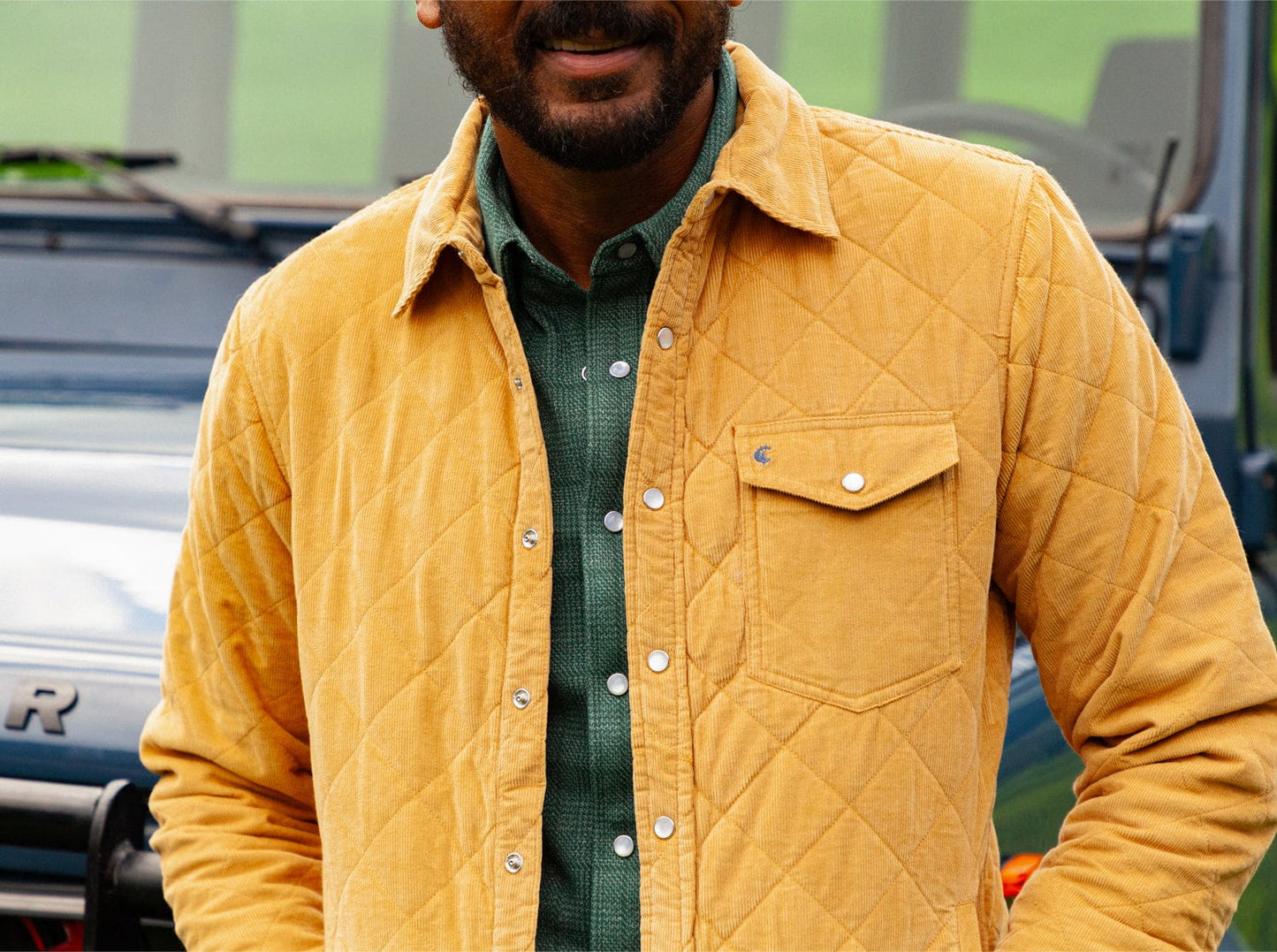 Corduroy Quilted Shacket - Camel