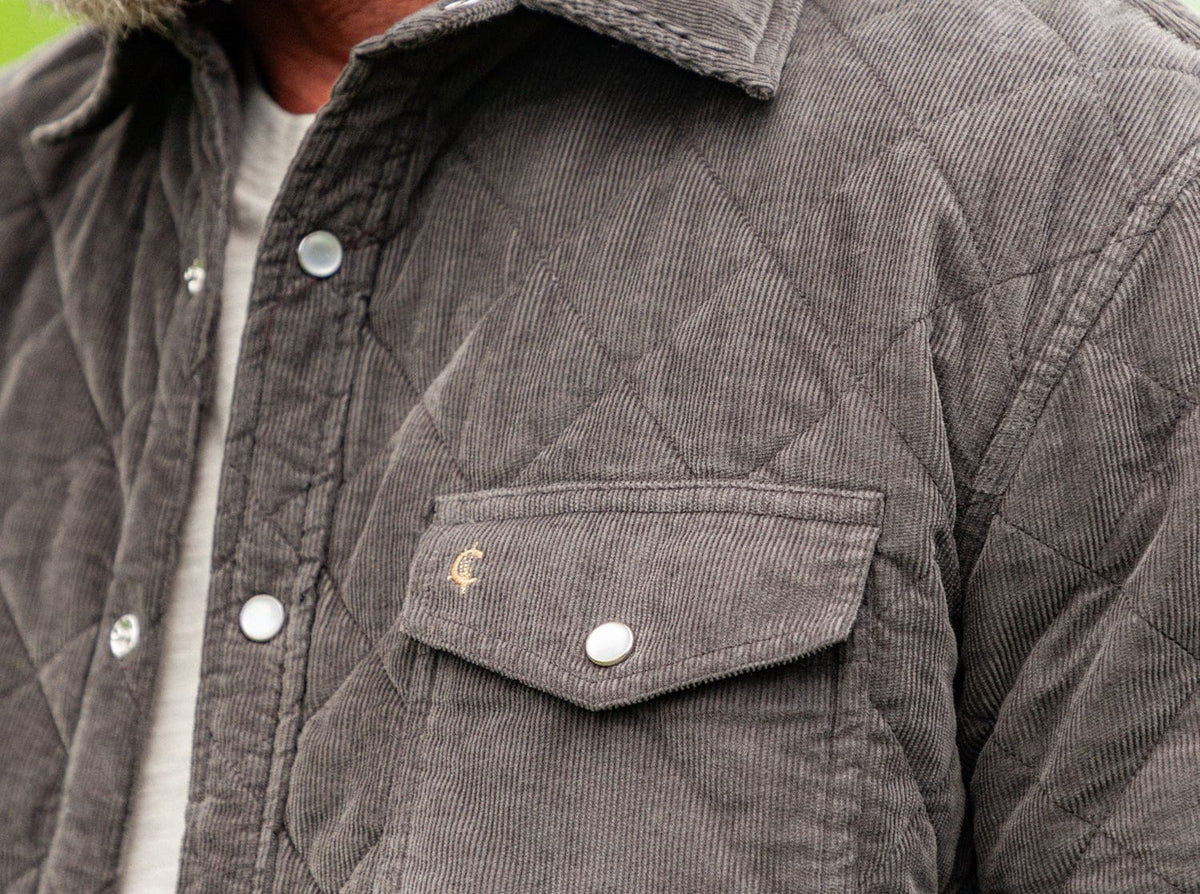 Criquet Corduroy Quilted Shacket in Midnight Ash, view 6