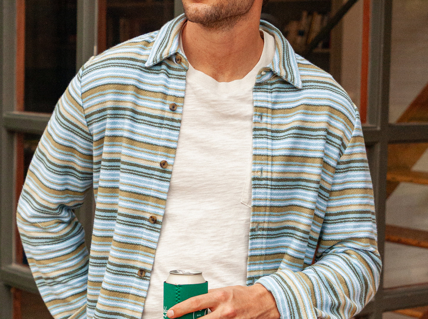 Mexicali Knit Overshirt - Olive