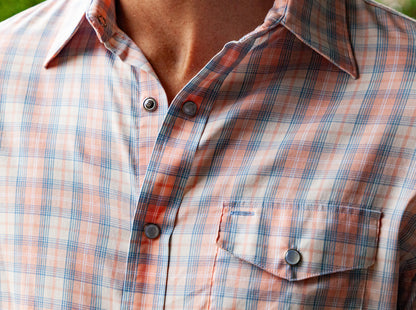 Performance Long Sleeve Pearl Snap - Peachy Plaid