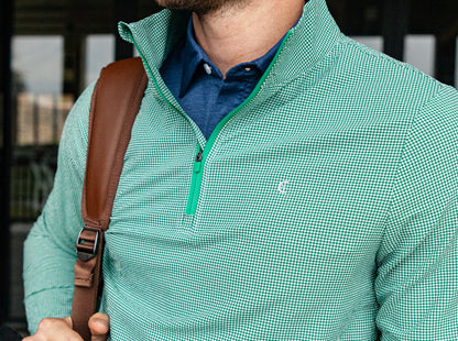 Seersucker Performance Pullover - Green