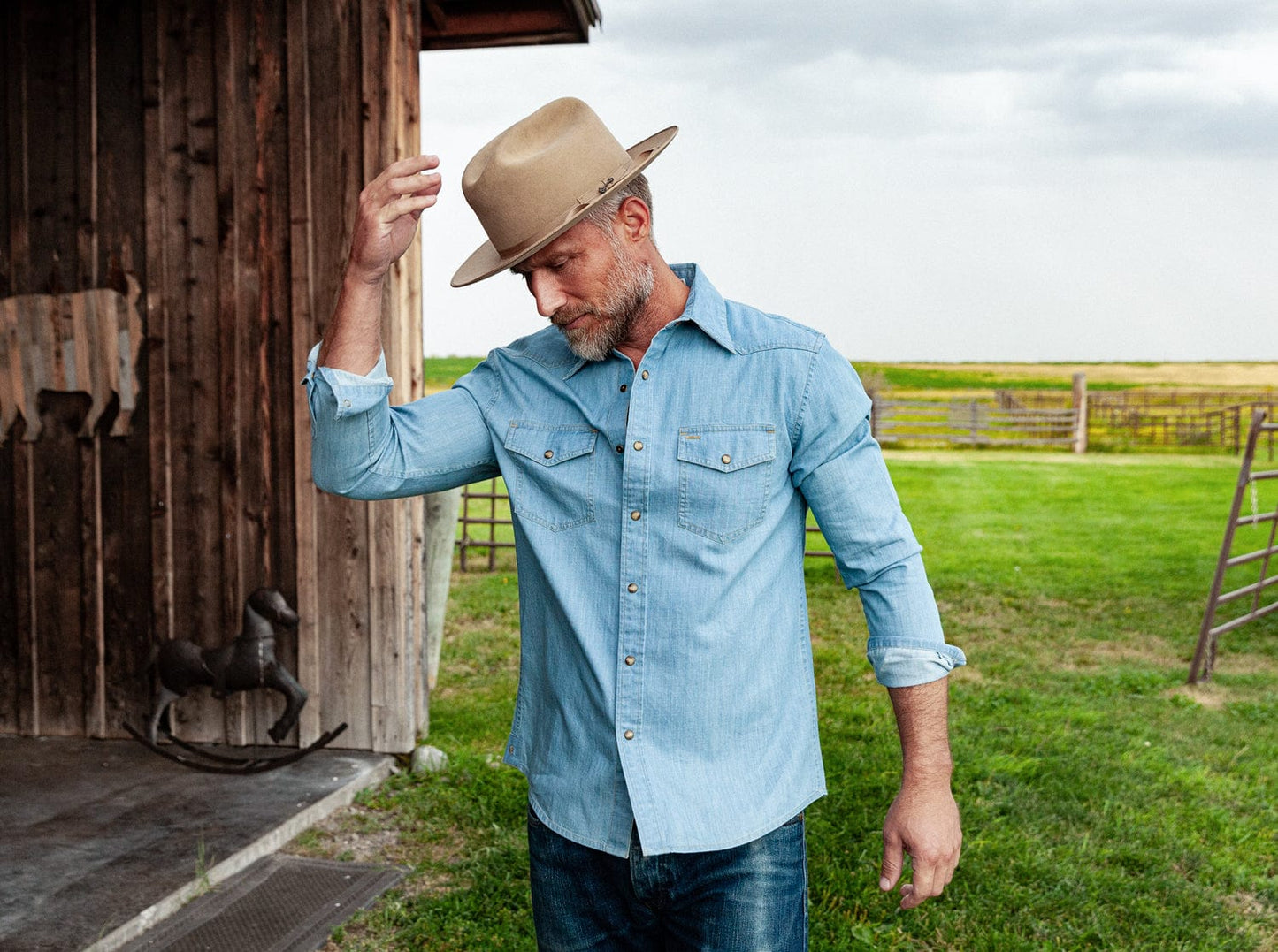 Western Denim Pearl Snap