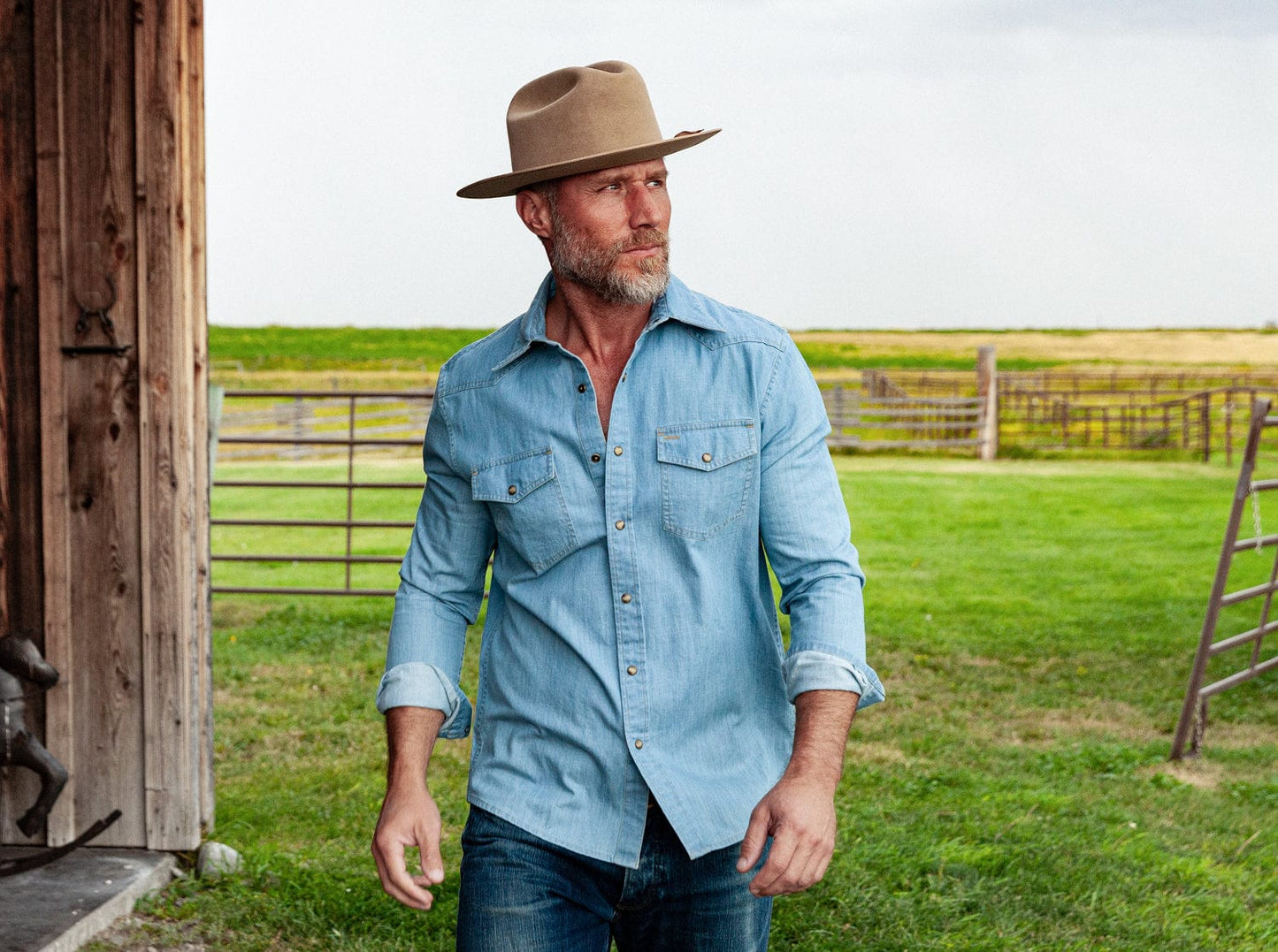 Western Denim Pearl Snap