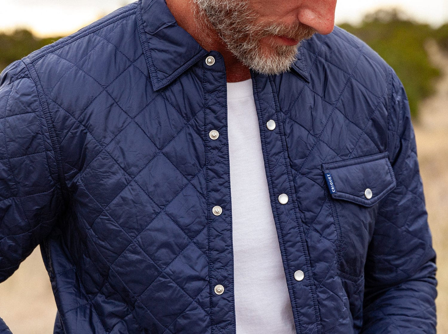 Quilted Shacket - Navy Blue