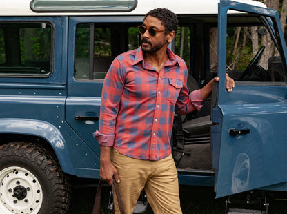 Chill-Knit Twill Pearl Snap - Buffalo Check - Redwood