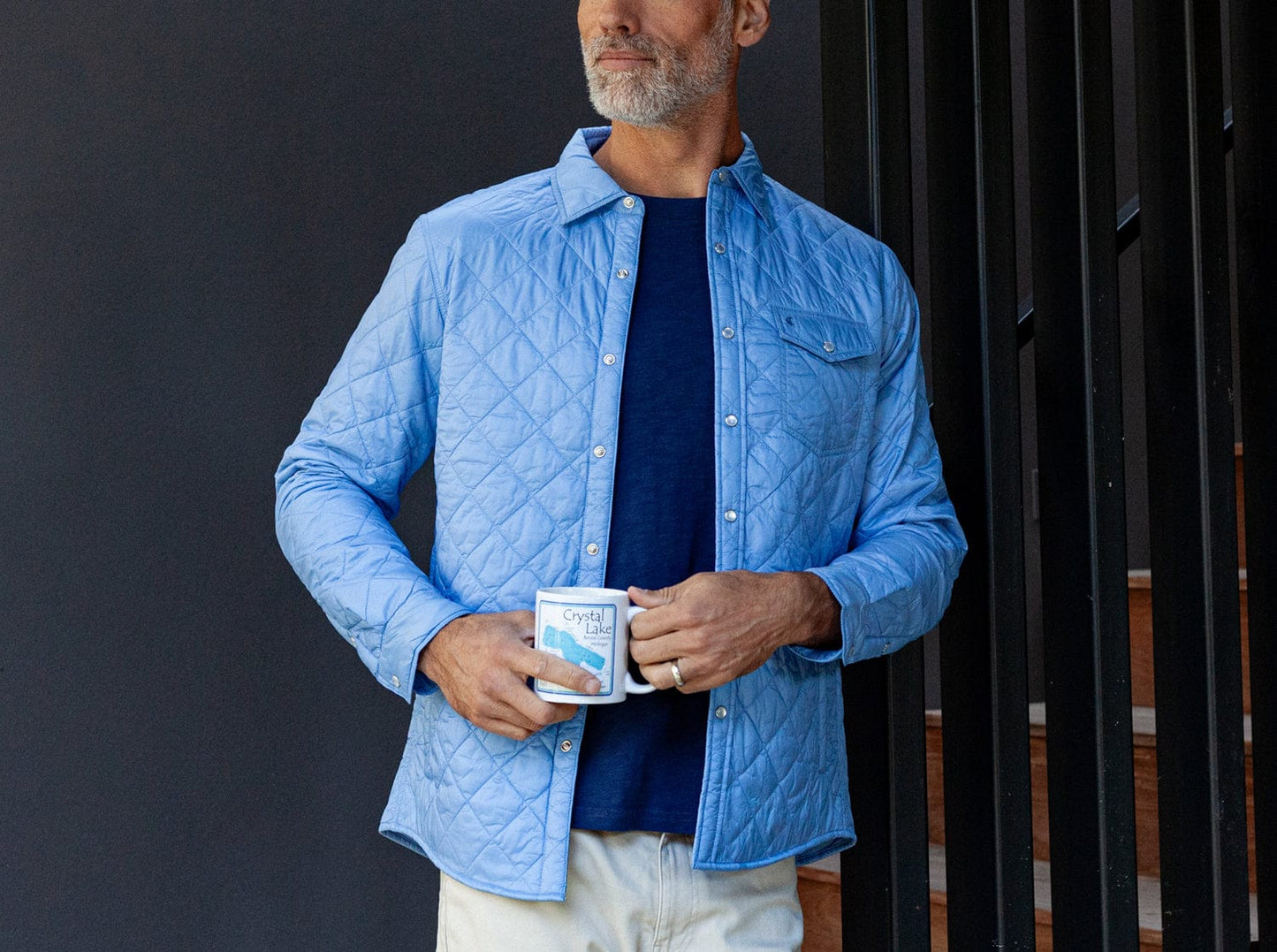 Quilted Shacket - Iris Blue