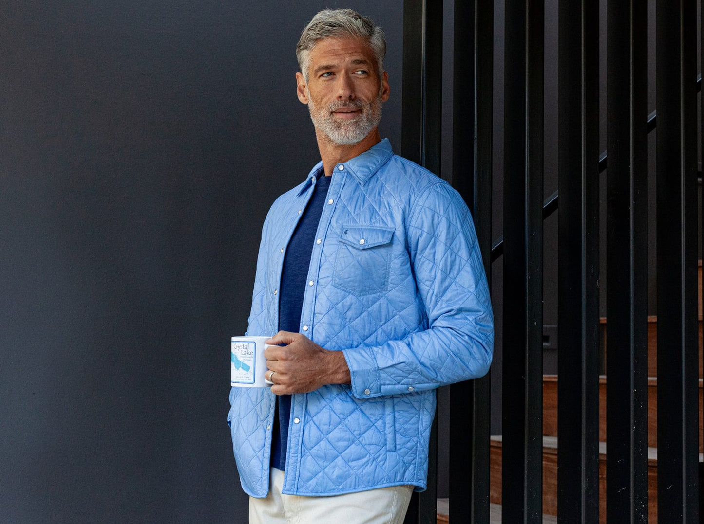 Quilted Shacket - Iris Blue