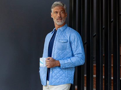 Quilted Shacket - Iris Blue