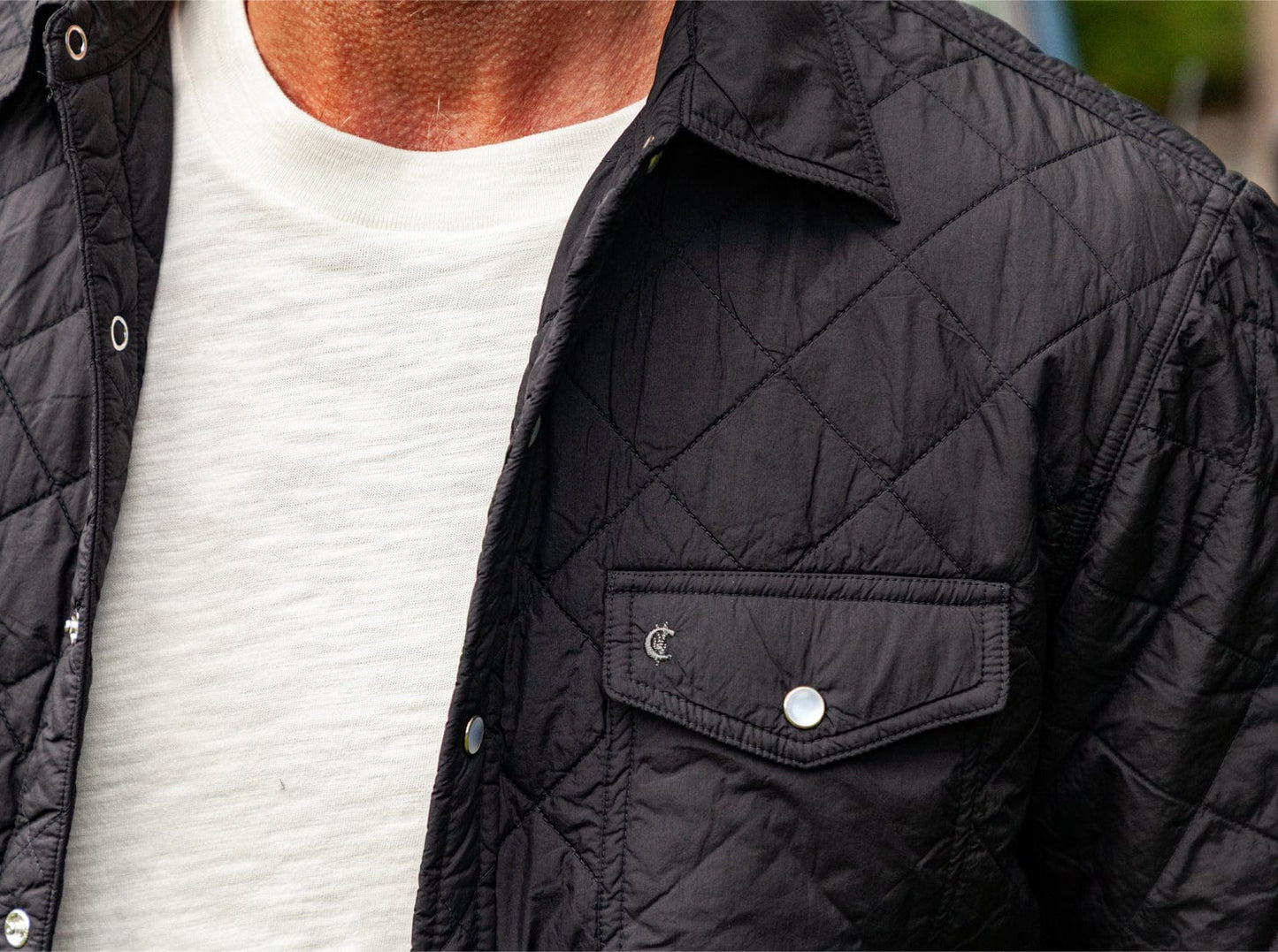 Quilted Shacket - Black
