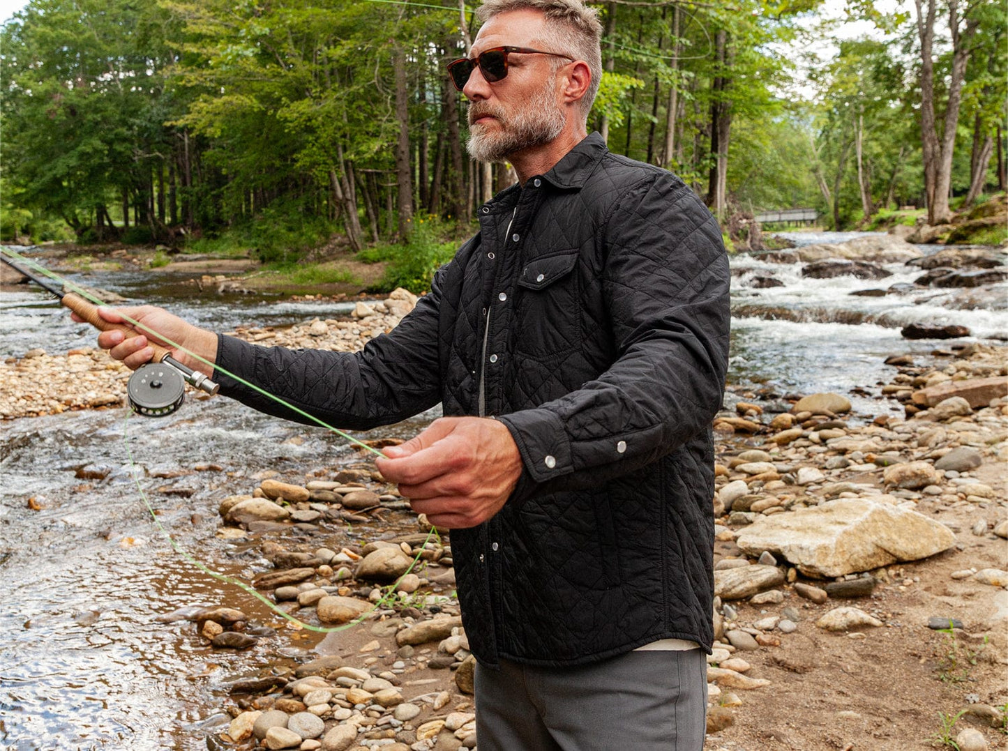 Quilted Shacket - Black