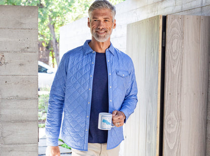 Quilted Shacket - Iris Blue