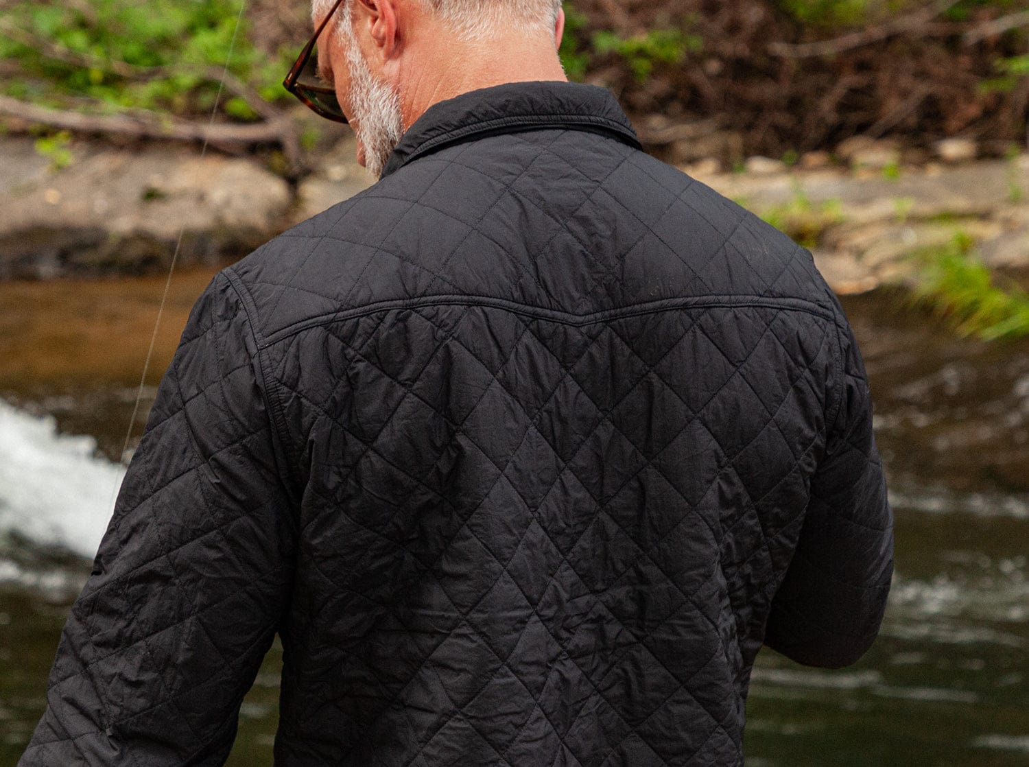 Criquet Quilted Shacket in Black, view 9
